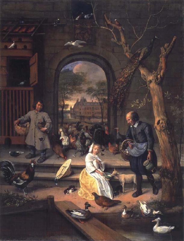  The Poultry yard,Probably a Portrait of Sernardina Margriet van Raesfelt Before Lokborst Caslt near Warmond